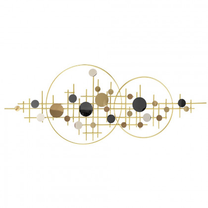 HMR - 3D Glam Big Gold Round Wall Decor Unique Decorative Metal Home Hanging Art Living Room