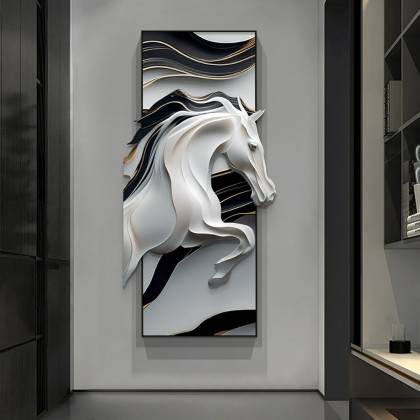 HMR - Creative Abstract Irregular Wall Hanging Decor Black& White Horse Home Decoration