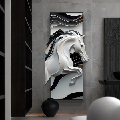 HMR - Creative Abstract Irregular Wall Hanging Decor Black& White Horse Home Decoration