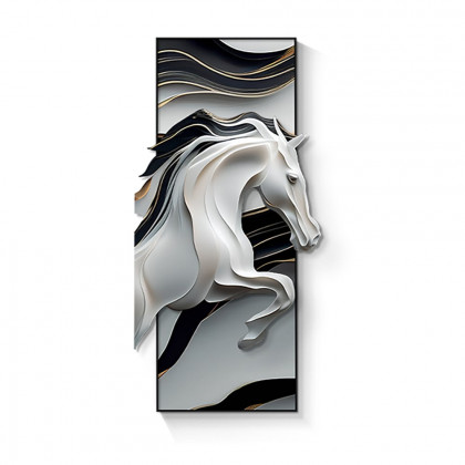 HMR - Creative Abstract Irregular Wall Hanging Decor Black& White Horse Home Decoration