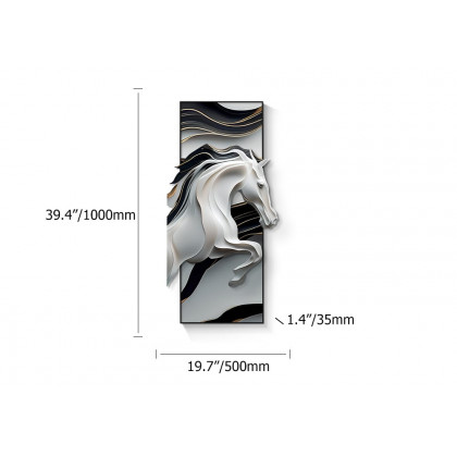 HMR - Creative Abstract Irregular Wall Hanging Decor Black& White Horse Home Decoration