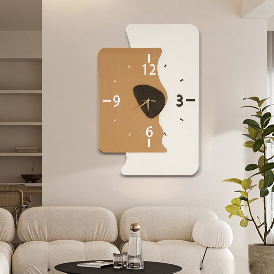 HMR - 29.5" Abstract Geometric 3D Silent Wall Clock Modern Decor Art Living Room Bedroom