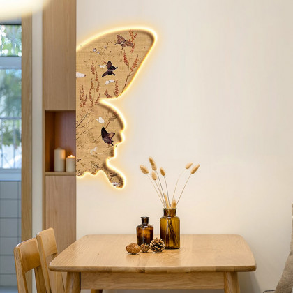 HMR - 39.4" Butterfly LED Wall Art Floral