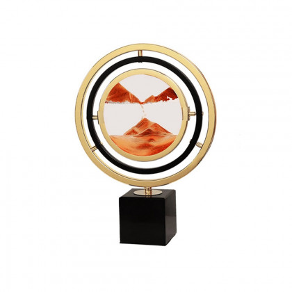 HMR - 13.8"Abstract Geometric Gold & Orange Sand Painting Ornaments Creative Home Decor