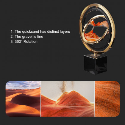 HMR - 13.8"Abstract Geometric Gold & Orange Sand Painting Ornaments Creative Home Decor