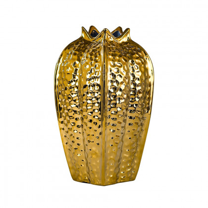 HMR - 11.8" Large Glam Gold Abstract Ceramic Flower Vase Living Room Bedroom Table