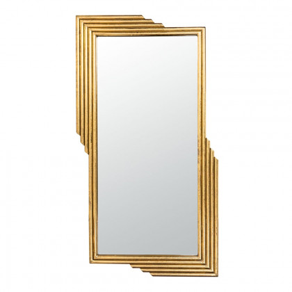 HMR - Modern Gold Metal Geometric Wall Decorative Mirror Entrance Rectangular Dressing Mirror