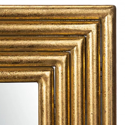HMR - Modern Gold Metal Geometric Wall Decorative Mirror Entrance Rectangular Dressing Mirror