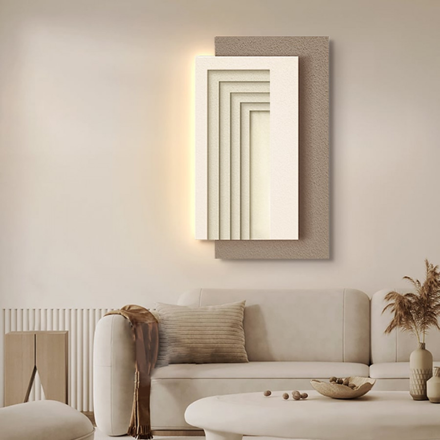 HMR - 31.5" LED Modern Rectangle Abstract Wall Art Decor Living Room Bedroom