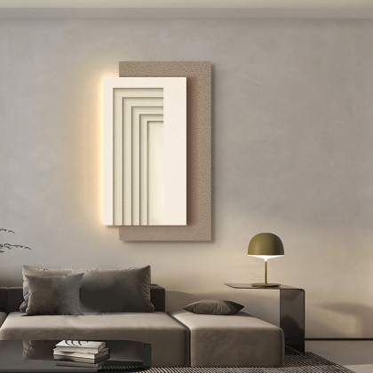HMR - 31.5" LED Modern Rectangle Abstract Wall Art Decor Living Room Bedroom