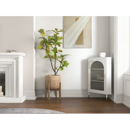 HMR - Japandi Wall Decor for Living Room Rectangle Abstract Art Canvas Painting in White