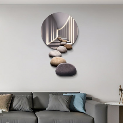 HMR - 31.5" LED Acrylic Modern Abstract Stone Corridor Wall Art Decor Living Room Bedroom