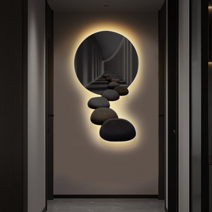 HMR - 31.5" LED Acrylic Modern Abstract Stone Corridor Wall Art Decor Living Room Bedroom