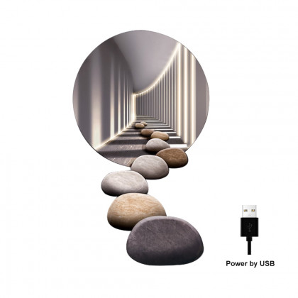 HMR - 31.5" LED Acrylic Modern Abstract Stone Corridor Wall Art Decor Living Room Bedroom