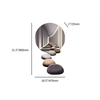 HMR - 31.5" LED Acrylic Modern Abstract Stone Corridor Wall Art Decor Living Room Bedroom