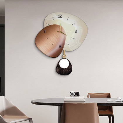 HMR - 23.6" Abstract Geometric Silent Wall Clock Modern Decor Art Living Room Bedroom