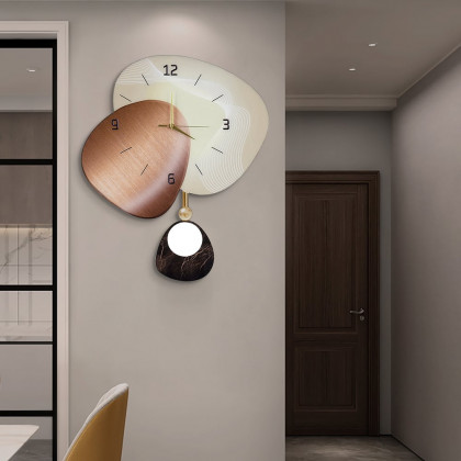 HMR - 23.6" Abstract Geometric Silent Wall Clock Modern Decor Art Living Room Bedroom