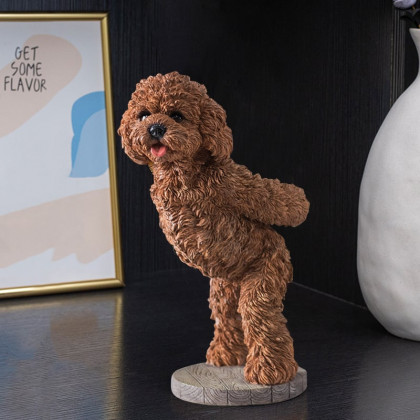 HMR - Modern Wine Rack Brown Resin Teddy Dog Decorative Countertop Wine Bottle Holder