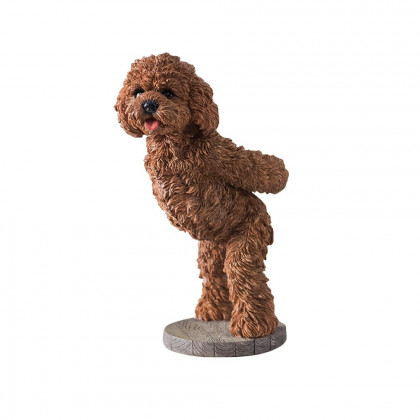 HMR - Modern Wine Rack Brown Resin Teddy Dog Decorative Countertop Wine Bottle Holder
