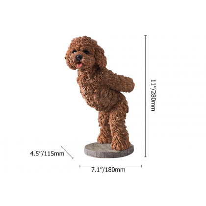 HMR - Modern Wine Rack Brown Resin Teddy Dog Decorative Countertop Wine Bottle Holder