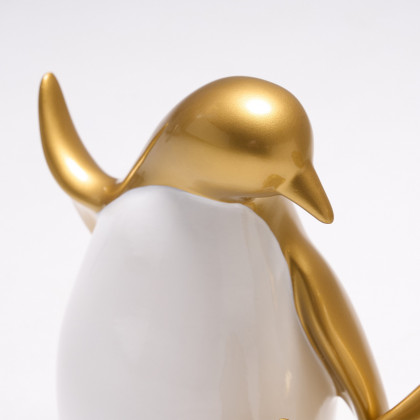 HMR - Modern Desktop White & Gold Penguins Set of 3