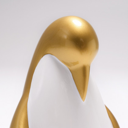 HMR - Modern Desktop White & Gold Penguins Set of 3