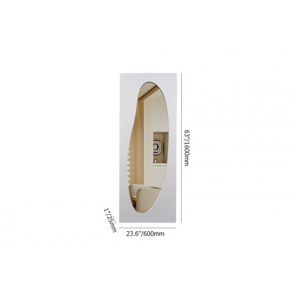 HMR - 63" x 23.6" Oversized Modern Abstract Silver Full Length Floor Mirror Decor Art Bedroom