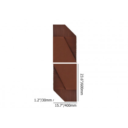 HMR - 23.6" x 15.7" 2-Pieces Modern Geometric Abstract Wood Wall Decor Art Print Brown