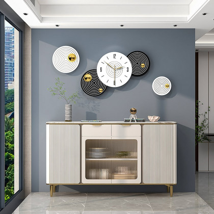 HMR - 20.5" Modern 3D Round Black & White Wall Clock