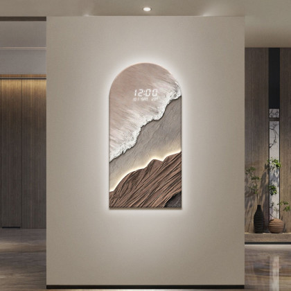 HMR - Modern Wall Art LED Digital Clock with Artistic Texture