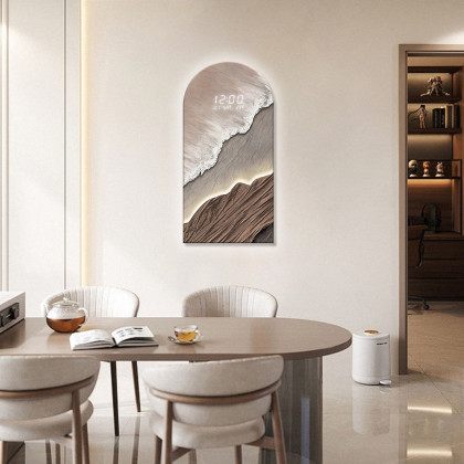 HMR - Modern Wall Art LED Digital Clock with Artistic Texture