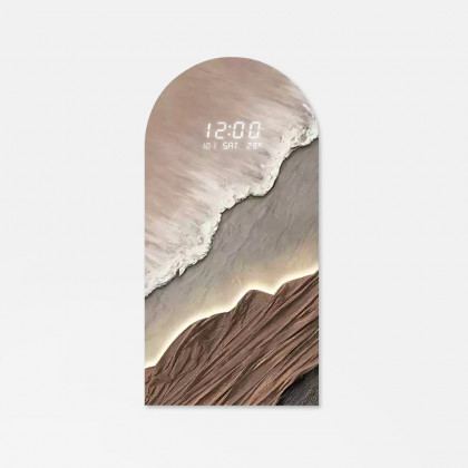 HMR - Modern Wall Art LED Digital Clock with Artistic Texture