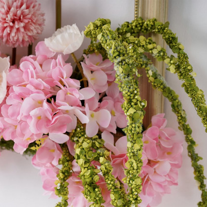 HMR - Pink Fake Flower Arrangements Wall Hanging Decoration Artificial Silk Flower
