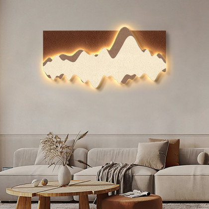 HMR - 39.4" LED Wall Art Lighting Modern Abstract Geometric Landscape Wave Decor Living Room