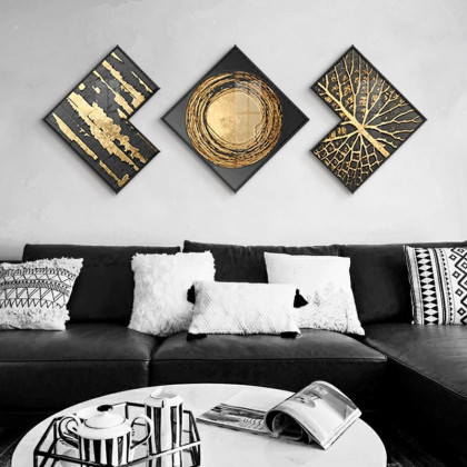 HMR - 3-Piece Modern Look Interior Decor Abstract Wall Art Set