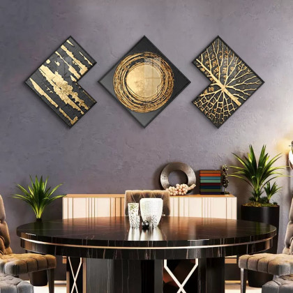 HMR - 3-Piece Modern Look Interior Decor Abstract Wall Art Set