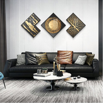 HMR - 3-Piece Modern Look Interior Decor Abstract Wall Art Set