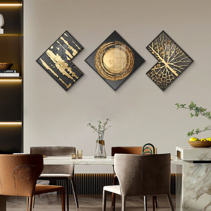 HMR - 3-Piece Modern Look Interior Decor Abstract Wall Art Set
