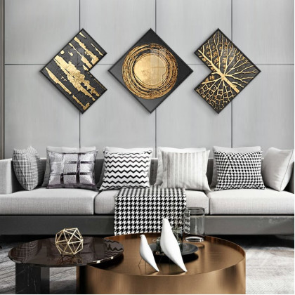 HMR - 3-Piece Modern Look Interior Decor Abstract Wall Art Set