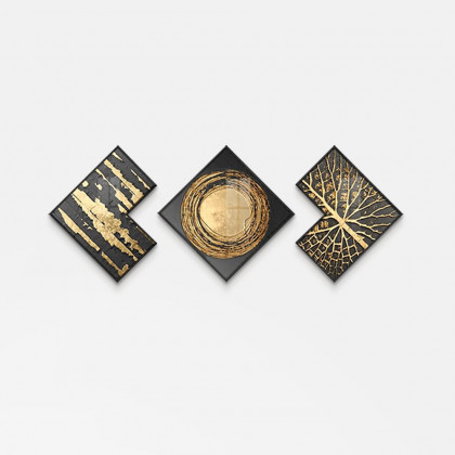 HMR - 3-Piece Modern Look Interior Decor Abstract Wall Art Set