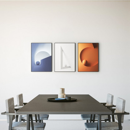 HMR - 28" 3-Pieces Modern Wall Decor Living Room Abstract Art Canvas Print with Metal Frame