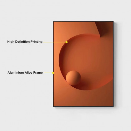 HMR - 28" 3-Pieces Modern Wall Decor Living Room Abstract Art Canvas Print with Metal Frame