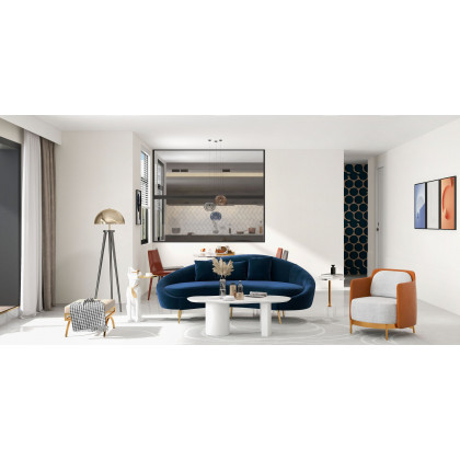HMR - 28" 3-Pieces Modern Wall Decor Living Room Abstract Art Canvas Print with Metal Frame