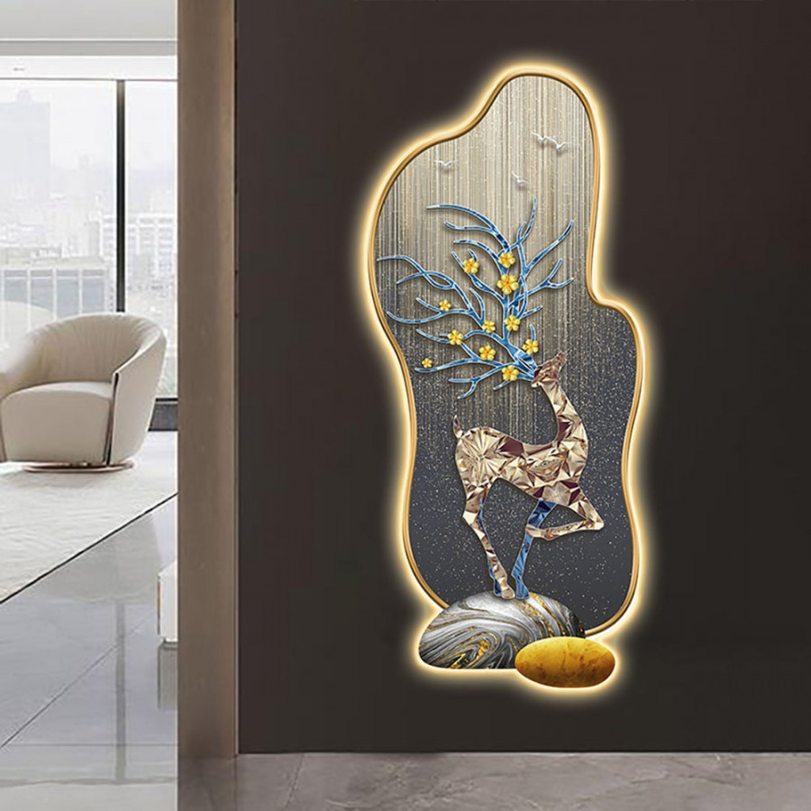 HMR - Modern Deer LED Lighting Wall Decoration Painting Living Room Decoration
