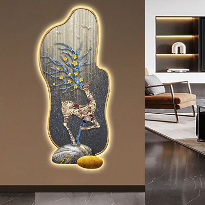 HMR - Modern Deer LED Lighting Wall Decoration Painting Living Room Decoration