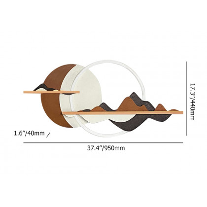 HMR - 3D Abstract Mountain Wall Decor Modern Geometric Round Painting Art Living Room Bedroom