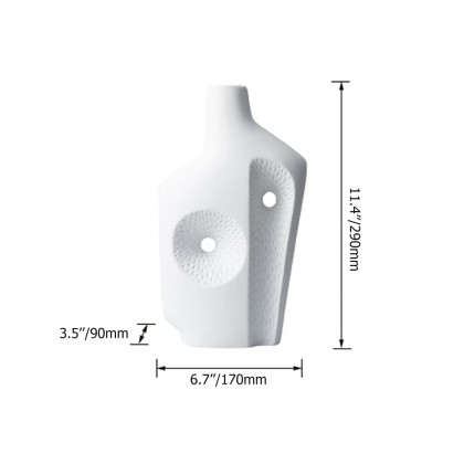 HMR - Modern White Resin Flower Vase Sculpture Home Decorative Figurine Object Desk Decor Art