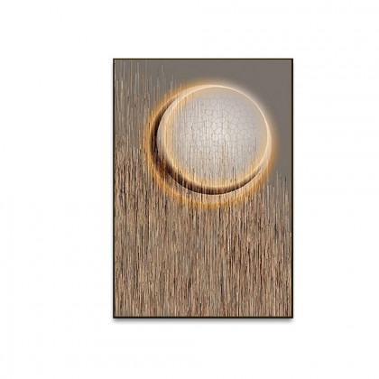 HMR - Abstract Round Moon Wall Decor Modern Geometric Painting Art Canvas Prints with Frame