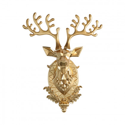 HMR - Creative Gold Lucky Deer Animals Head Wall Sculptures Wall Decorations