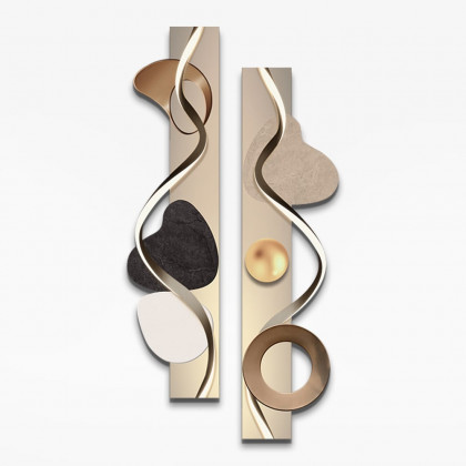 HMR - 39.4" Modern Abstract Geometric Multi-color Acrylic Wall Art with LED Backlighting